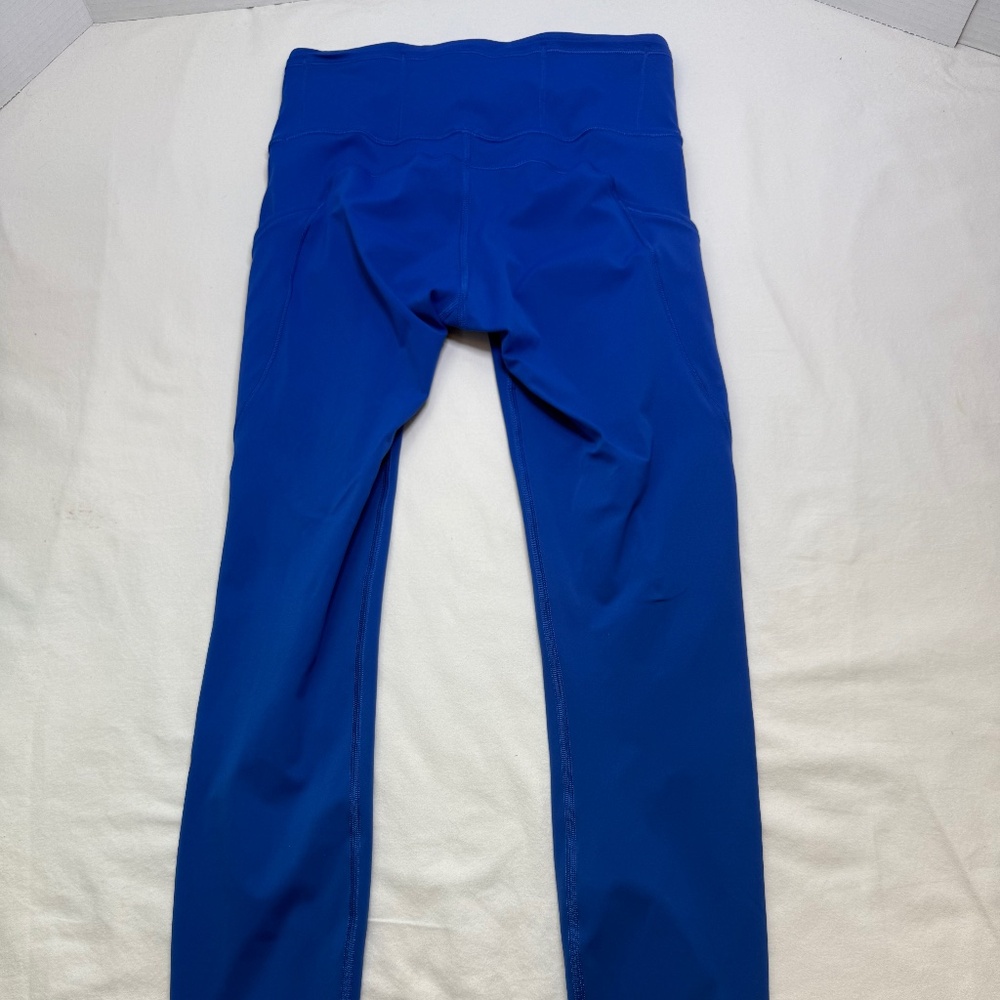 Lululemon Fast and Free Leggings Blue Size 4 Side Pocket Running Tight